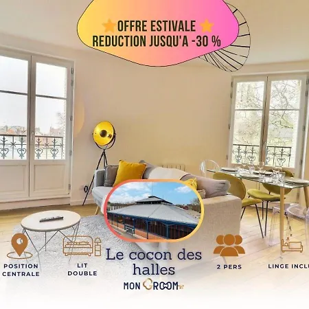 Le Cocon Des Halles * Ideal Couple Ou Solo * Wifi * Elegance * Pieds Des Halles Apartment